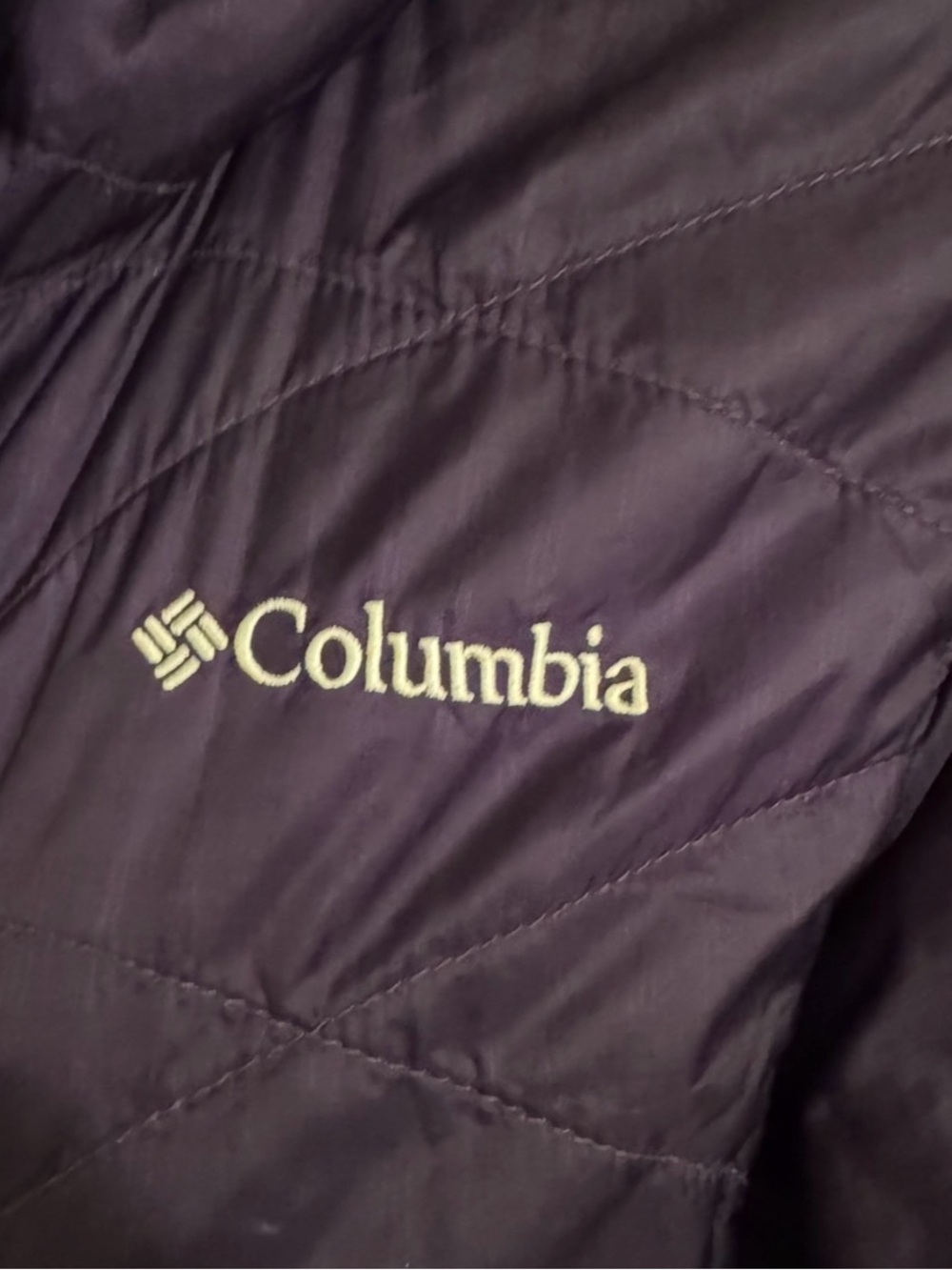 Columbia Women's Purple Hooded Long Puffer Coat - Picture 6 of 6